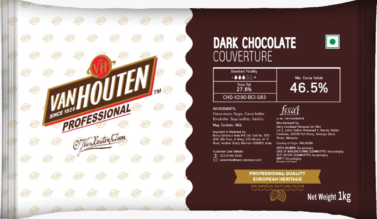Van Houten - Couverture au chocolat noir CHD-V290-BCI-S83 - 1-2