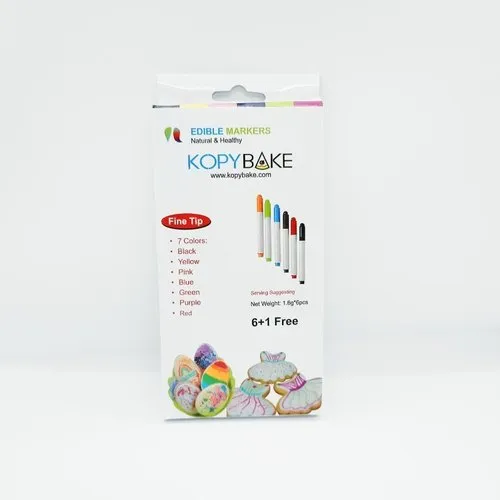 KOPYBAKE - Juego de rotuladores comestibles (7 colores) - 1-2-Taste IN