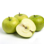 1-2 Taste IFF - Green Apple Fragrance displayed as fresh whole and sliced green apples on a white background