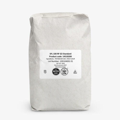 1-2 Taste NuTek Natural Ingredients - Salt for Life 100 RF G3 Standard - 14510 displayed as pack with printed label and product details