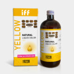 1-2-Taste IFF Yellow Natural Liquid Colour 1992B displayed as bottle with matching packaging