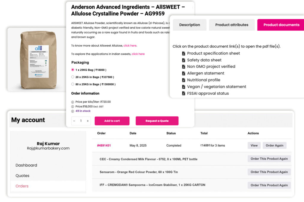 With 1-2-Taste you can manage your entire sourcing process with one account