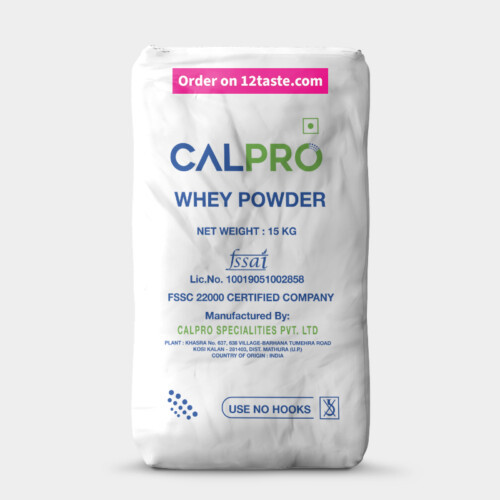 1-2 Taste Calpro - Sweet Whey Powder (SWP) shown in a white pack with printed label and product details