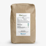 Brown kraft paper bag of FiberSMART Corn Powder 90% with printed label and product details