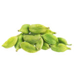1-2 Taste Venuss Herbo Aromatics – High Purity Natural Cardamom Oil represented by whole green cardamom pods on a white background