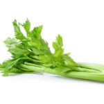 1-2 Taste Venuss Herbo Aromatics - High Purity Natural Celery Seed Oil represented by fresh green celery stalks with leaves on a white background