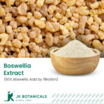 1-2 Taste JK Botanicals - Boswellia Serrata Extract 65% Boswellic Acid by Titration in wooden bowl with frankincense resin