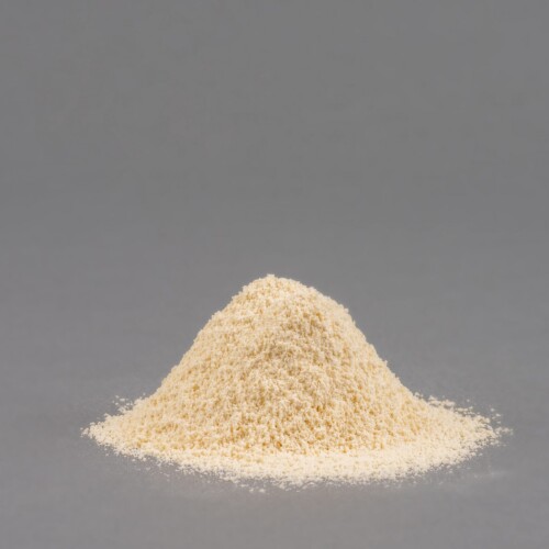 1-2 Taste Aloja Starkelsen - Organic Brown Pea Protein Concentrate shown as light beige fine powder on grey background