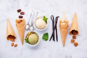 pistachio vanilla ice cream bowls
