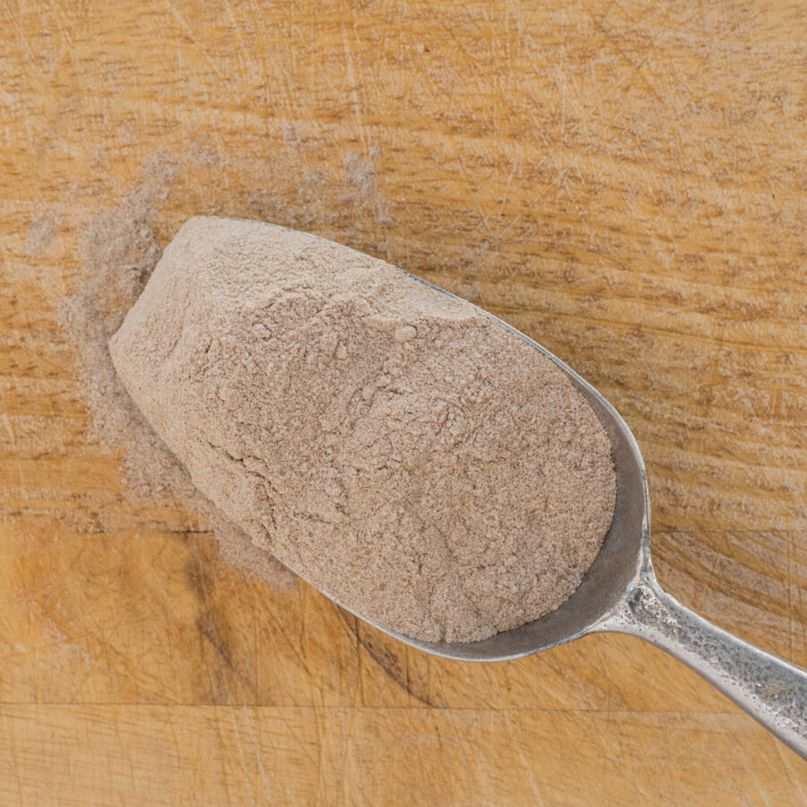 Brown,Teff,Flour,On,A,Shovel