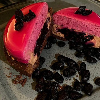 applicatie afbeelding haskap berry gedroogd en poeder dessert