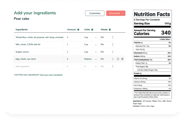 Nutrition Facts Labels