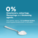 Best Way Ingredients Whey Protein Concentrate (80%) – Spoonful of protein powder with claim of 0% sweeteners, colourings, flavourings, and thickening agents; contains 0.5% sunflower lecithin for solubility