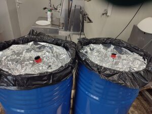 Product organic haskap juice 200kg barrels 650 x 488