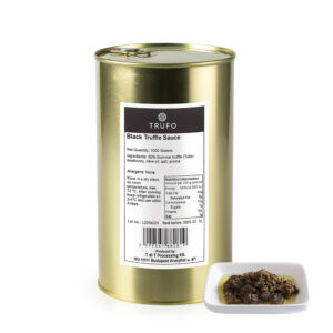 Black summer truffle sauce in oil for cheese, meats, and gourmet dishes