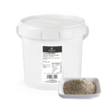 1-2 Taste Trufo - Freeze Dried Truffle Powder packaged in a white container with product label, displayed alongside a small white dish filled with fine beige truffle powder