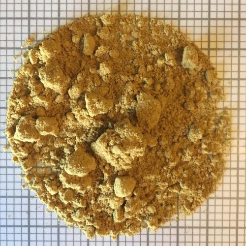 1-2 Taste Dace - Organic Ginger Powder, coarse light brown powder displayed on grid background