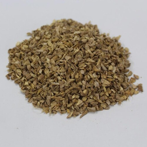 1-2 Taste Dace - Organic Ginger TBC shown as finely chopped dried ginger on white background