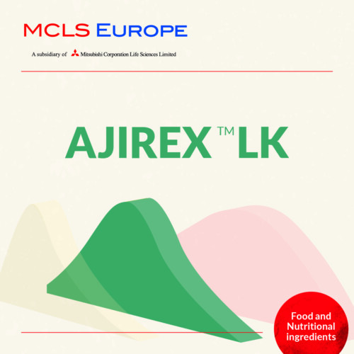 1-2 Taste MCLS - Ajirex™ shown as green text with abstract hill-like shapes on pastel background, MCLS branding, and red badge