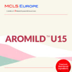 1-2 Taste MCLS - Aromild™U15 shown as bold red text on pastel background with MCLS branding and red badge
