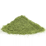 1-2 Taste Alpine Nutrition - Organic Alfalfa Powder shown as Pile of vibrant green powder on a white background