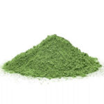 1-2 Taste Alpine Nutrition - Organic Barley Powder shown as pile of bright green powder on a white background