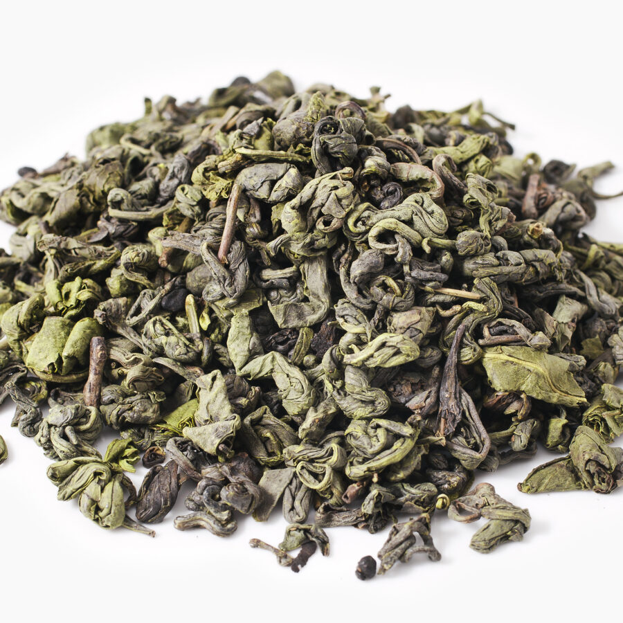 Gunpowder,Green,Tea,Isolated,On,A,White,Background